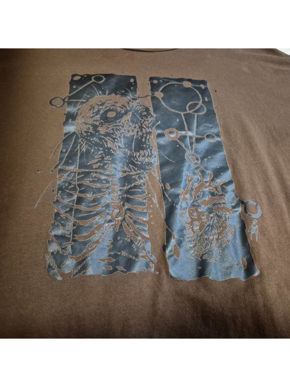 Halloween Skull Skeleton Brown Unisex T-Shirt Metal Hard Rock Shein Sz M